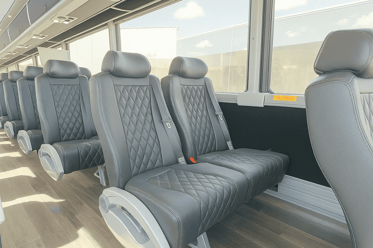 interior of Coach Bus Cedar Rapids charter bus