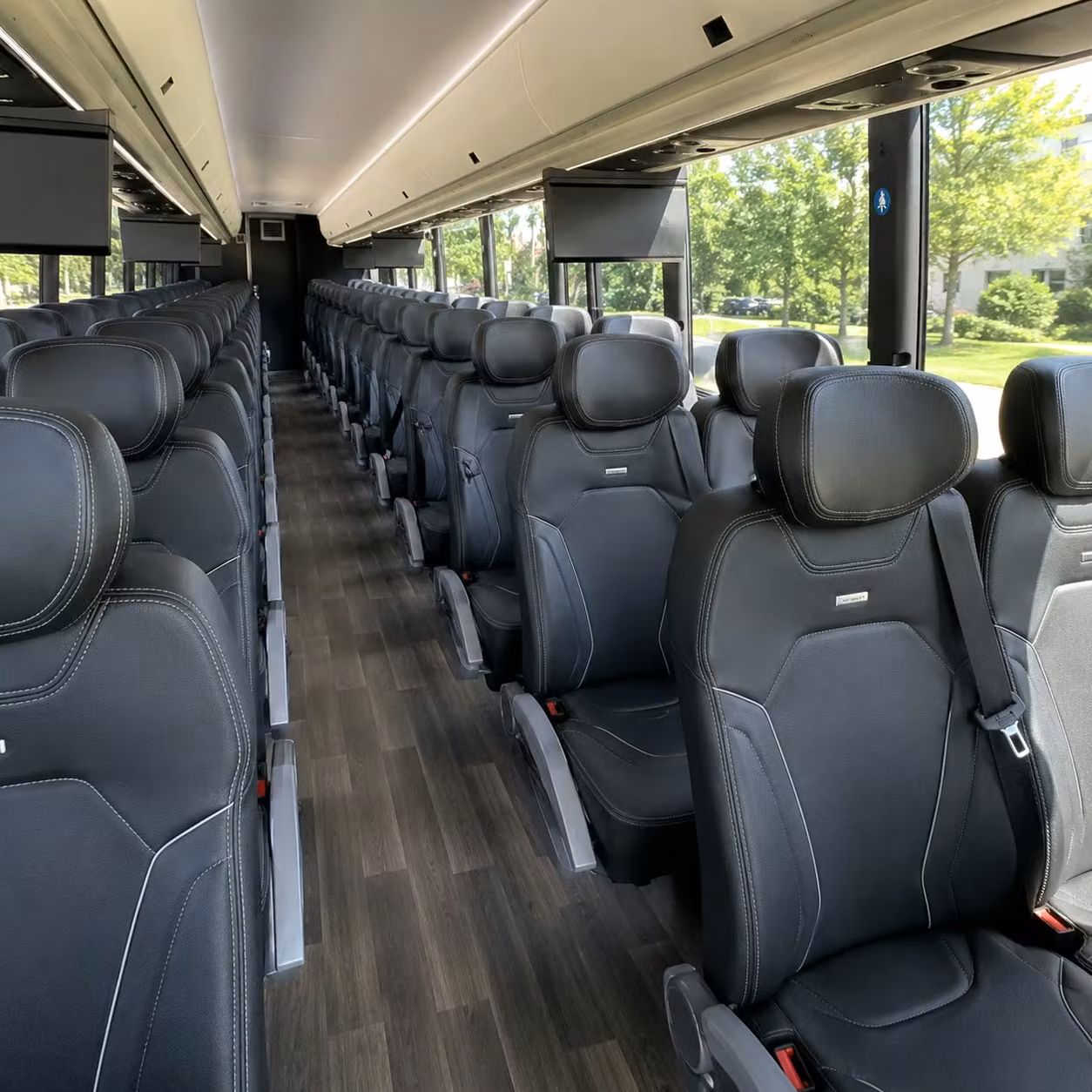 cedar rapids charter bus rental interior